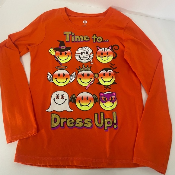 Girls Halloween Emoji T-Shirt - Picture 1 of 4